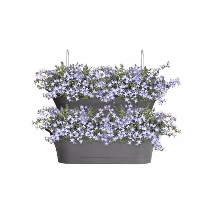Jardiniera Corsica Vertical Forest 51 cm, set de 2 jardiniere suspendate, culoarea antracit