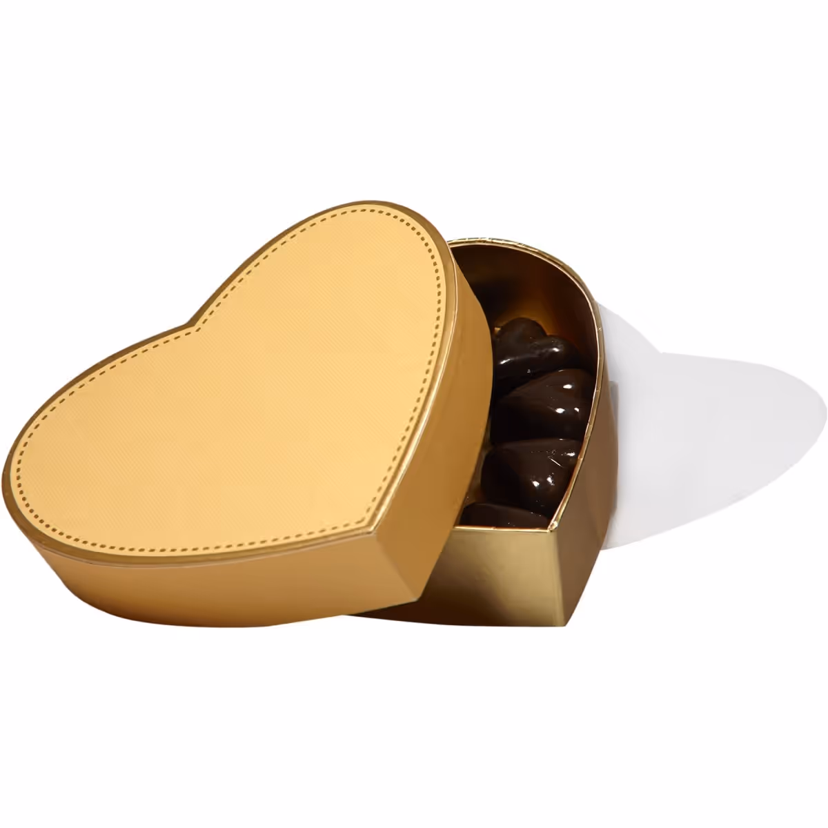 Cutie cu 9 praline belgiene asortate Golden Ember Heart, Valentino Chocolatier