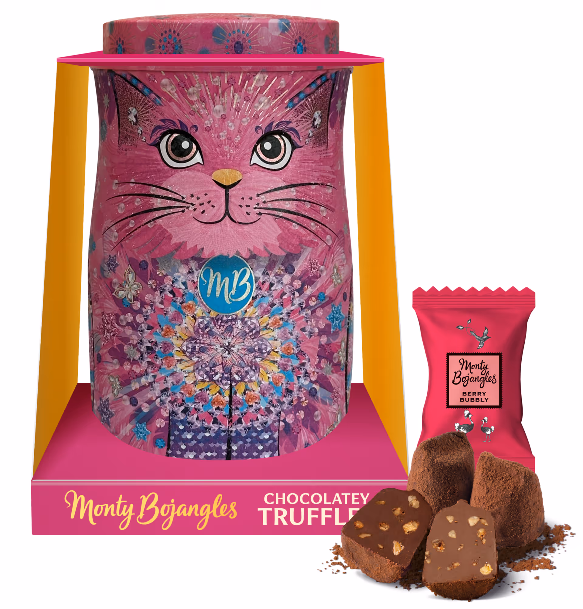 Trufe de ciocolata Monty Bojangles – Cutie metalica Starlet Cat 135g